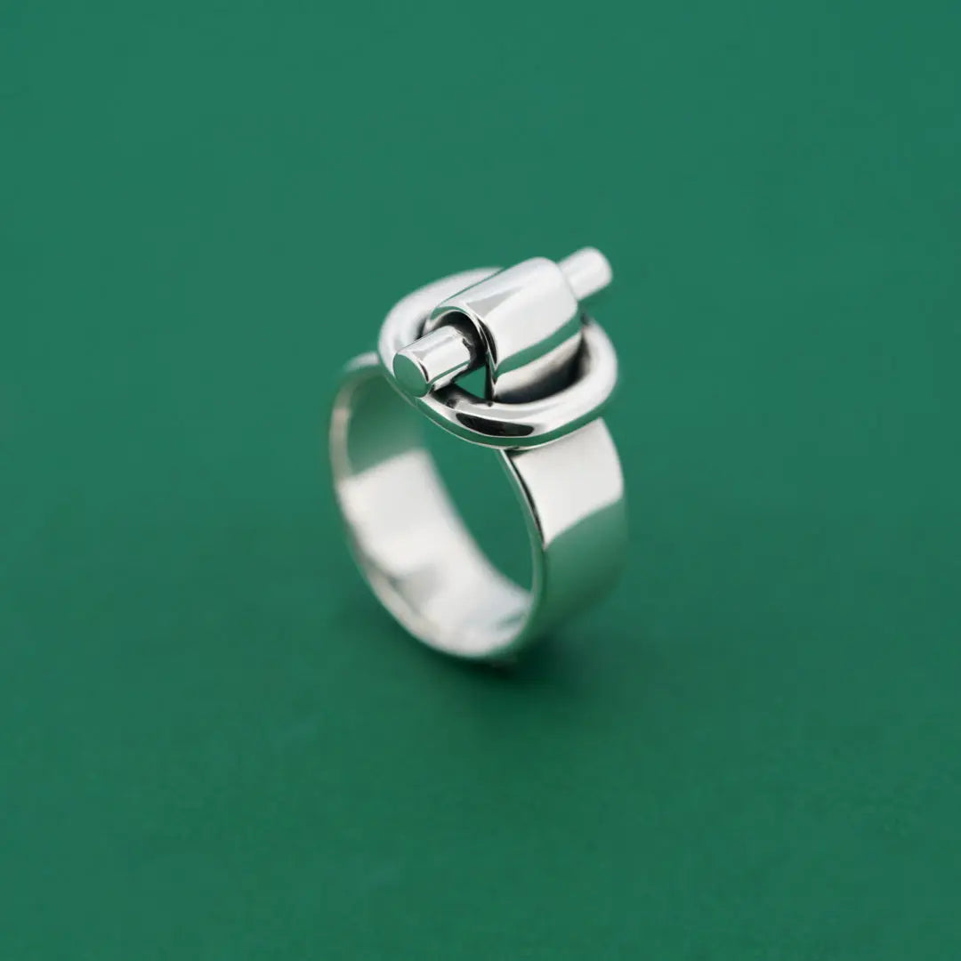 Bague Fantaisie En Métal Argenté Marc Labat - Taille 54 - Poids 9.3g - Occasion Bel état
