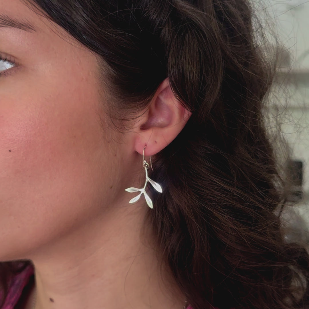 Boucles d’oreilles branche d’olivier