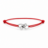 Bracelet Cordon Nœud d'Amour en argent massif