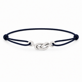 Bracelet Cordon Nœud de Huit en argent massif