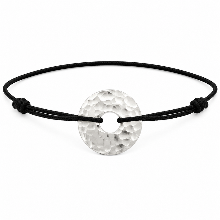 Bracelet Cordon Galet en argent massif