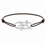 Bracelet Cordon Branche d'Olivier en argent massif