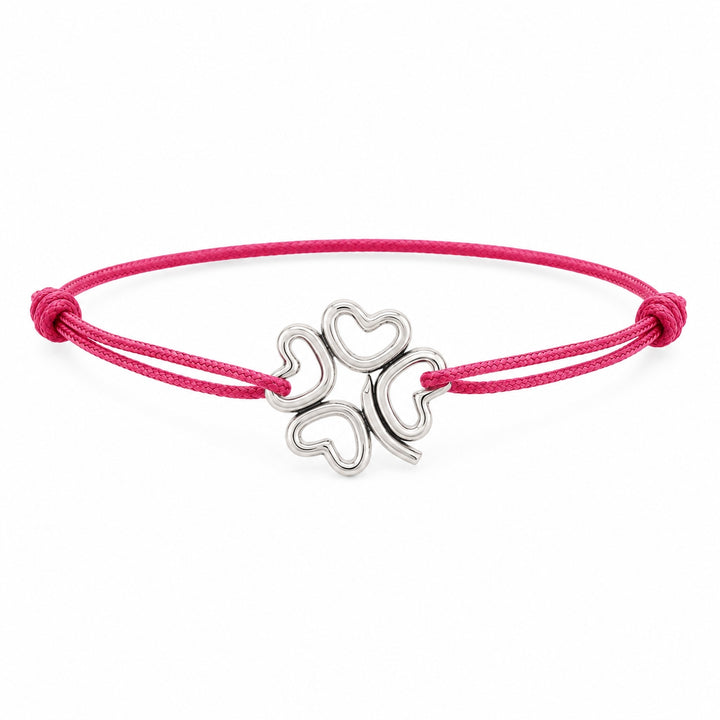Bracelet Cordon Porte-Bonheur en argent massif