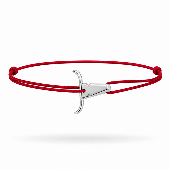 Bracelet Cordon Taureau en argent massif