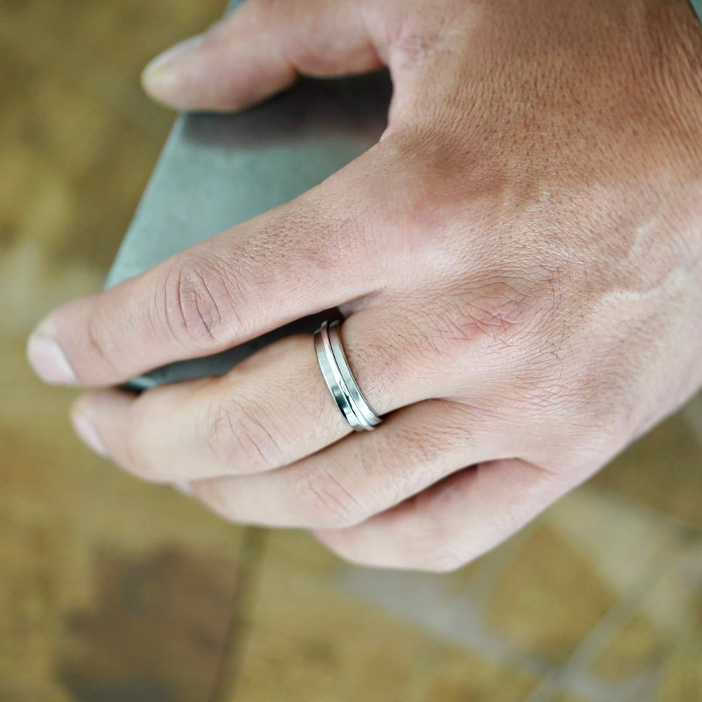 Bague Atlas Titane & Argent Adrien Moniquet