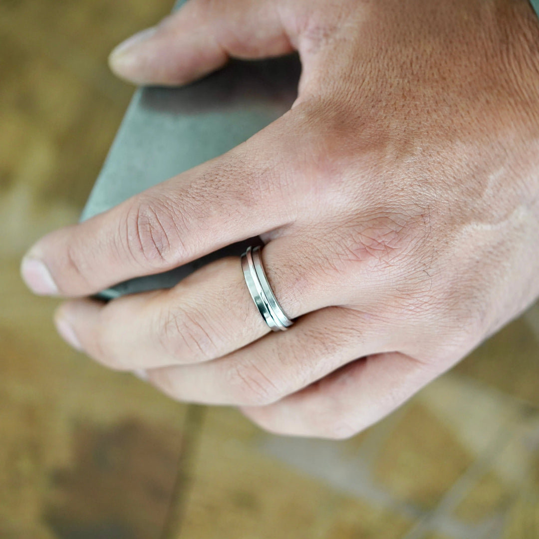 Bague Atlas Titane & Argent Adrien Moniquet