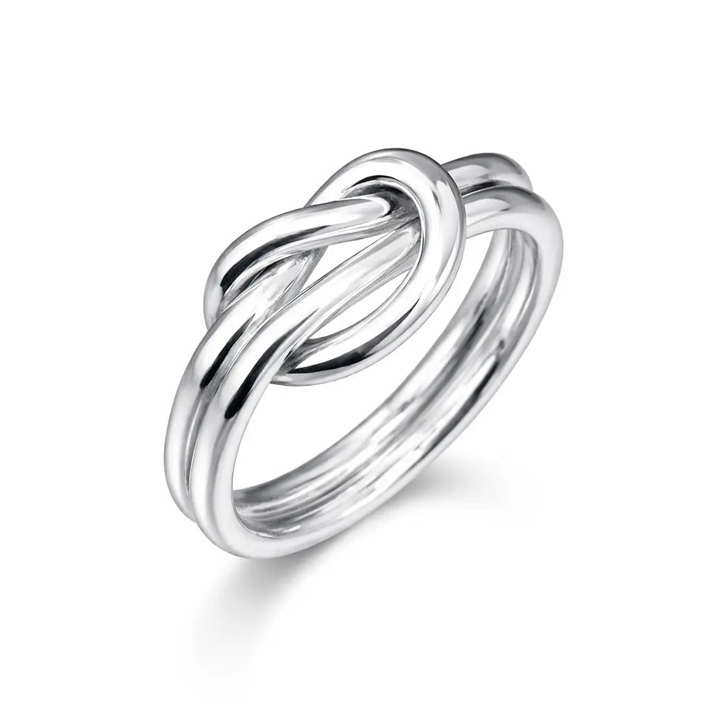 Bague Stéphanie en argent – bague fine à nœud mobile Adrien Moniquet