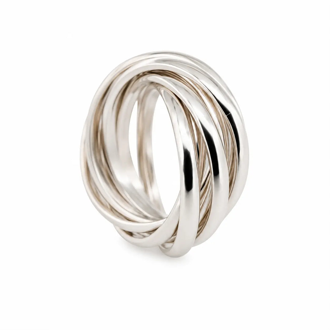 Bague semainier en argent massif – 7 anneaux réalisés à la main Adrien Moniquet
