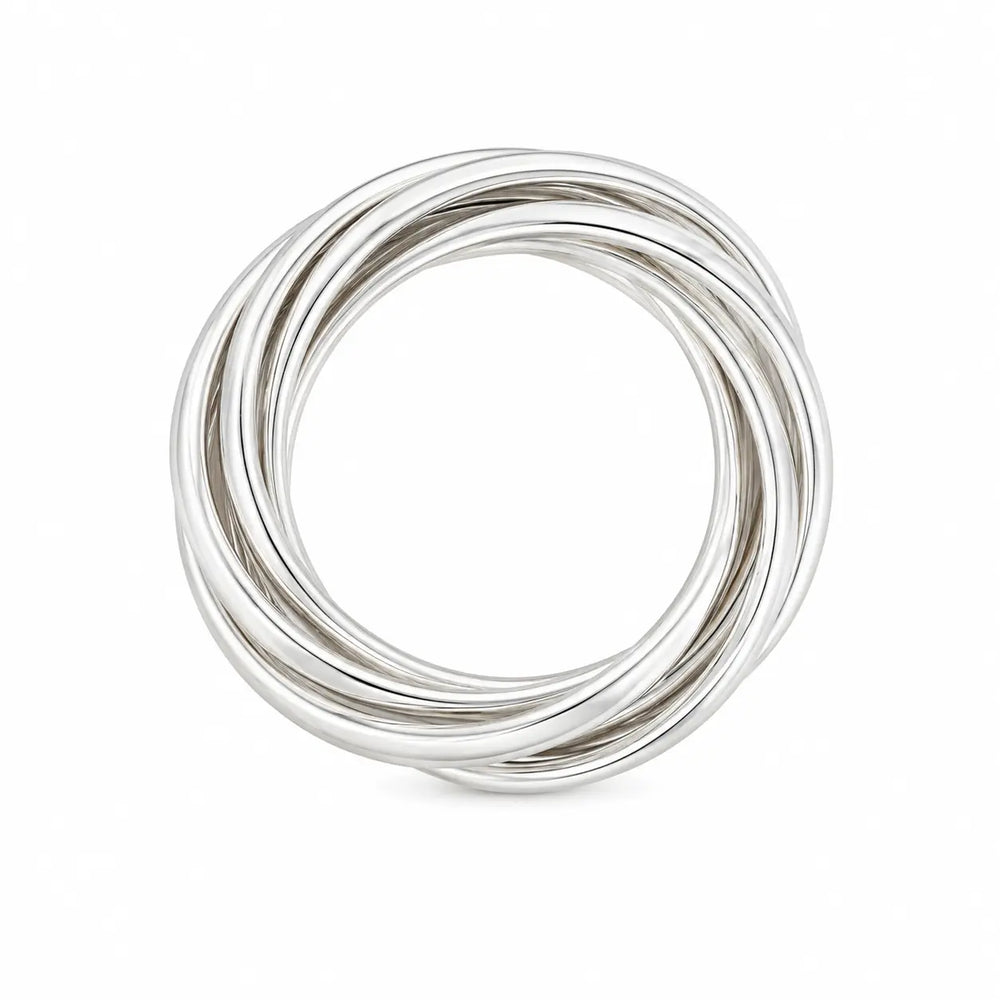 Bague semainier en argent massif – 7 anneaux réalisés à la main Adrien Moniquet