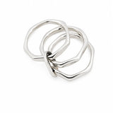 Bague triple anneaux en argent massif martelé – Géraldine Adrien Moniquet