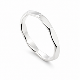Bague Sauge en argent martelé à la main, facettes uniques