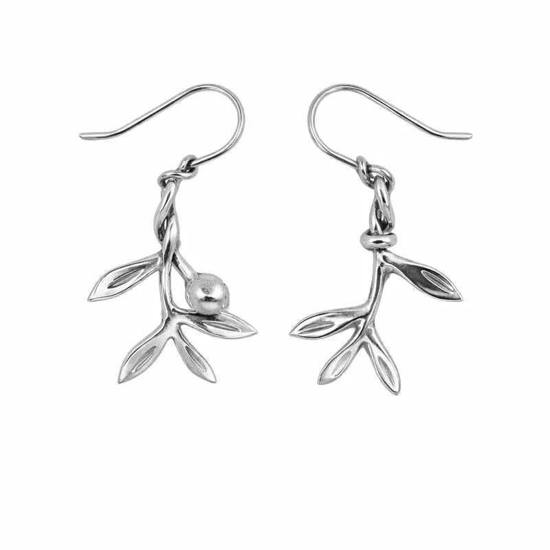 Boucles d’oreilles branches d’olivier en argent Adrien Moniquet