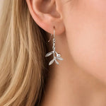 Boucles d’oreilles branches d’olivier en argent Adrien Moniquet