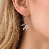 Boucles d’oreilles branches d’olivier en argent Adrien Moniquet