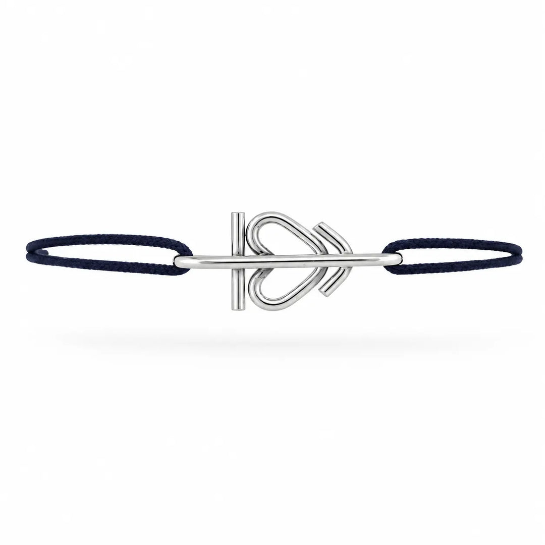 Bracelet Croix de Camargue en Argent Massif sur cordon Adrien Moniquet