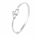 Bracelet Jonc Cœurs Entrelacés en Argent Massif Adrien Moniquet