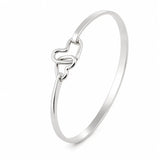 Bracelet Jonc Cœurs Entrelacés en Argent Massif Adrien Moniquet