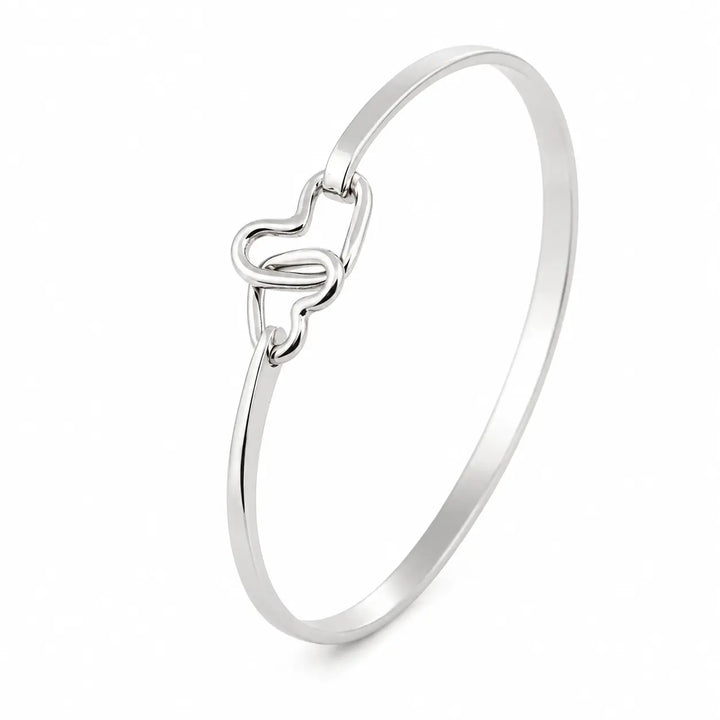 Bracelet Jonc Cœurs Entrelacés en Argent Massif Adrien Moniquet