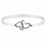 Bracelet Jonc Cœurs Entrelacés en Argent Massif Adrien Moniquet