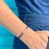 Bracelet Cordon croix Paul en argent massif