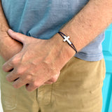 Bracelet Cordon croix Gabriel en argent massif