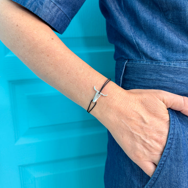 Bracelet Cordon Taureau en argent massif