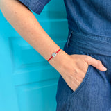 Bracelet Cordon Toi & Moi Double Nœud en argent massif
