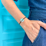 Bracelet Cordon Galet en argent massif