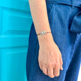 Bracelet Cordon Branche d'Olivier en argent massif
