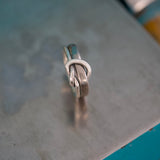 Bague Promesse — alliance titane brossé et argent noué