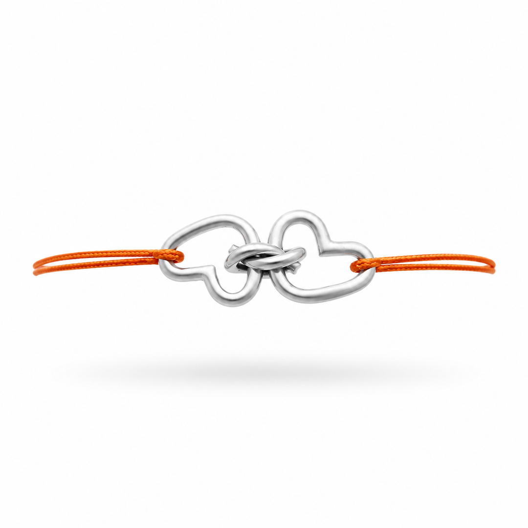 Bracelet Cordon Nœud d'Amour en argent massif