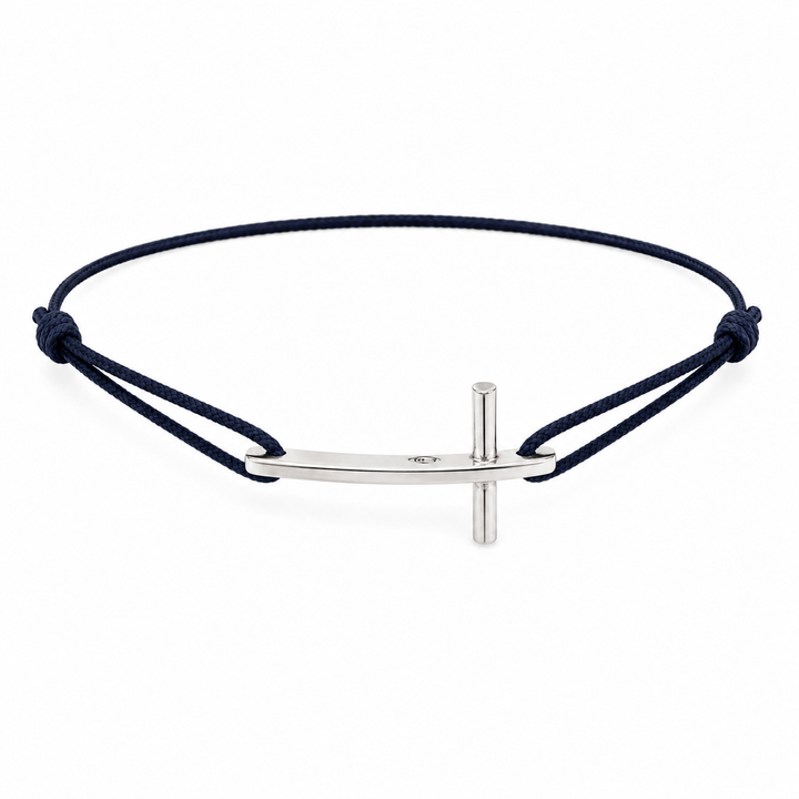Bracelet Cordon croix Paul en argent massif