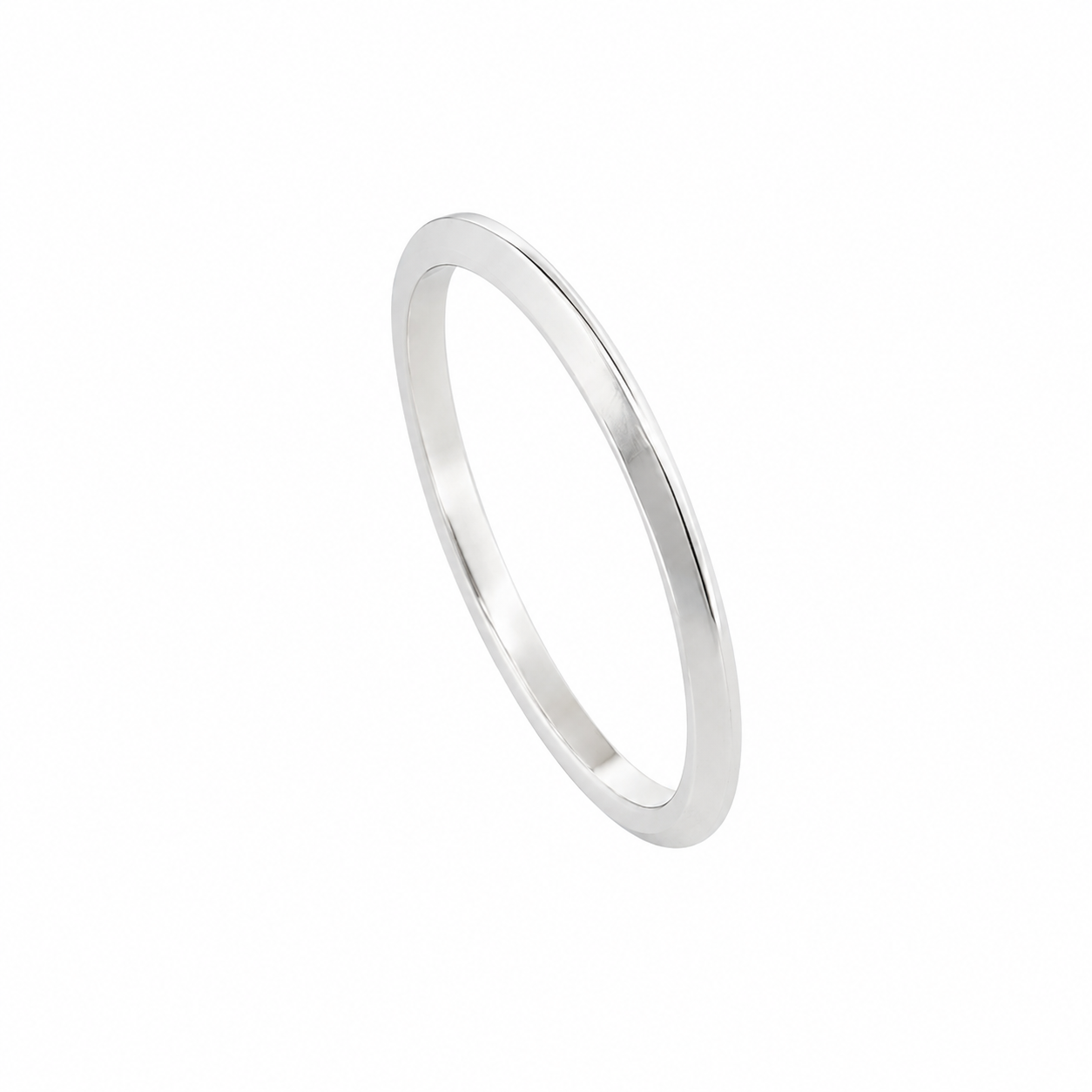 Bague Roseau en argent, fil triangulaire à arête fine