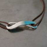 Bracelet Cordon Infini Plat en argent massif