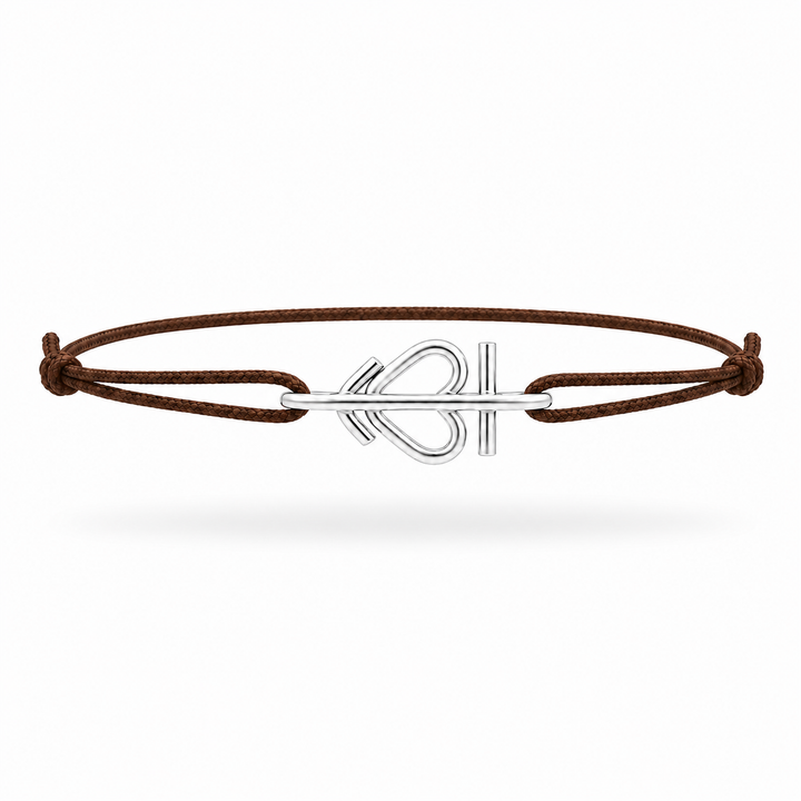Bracelet Cordon Croix de Camargue en argent massif