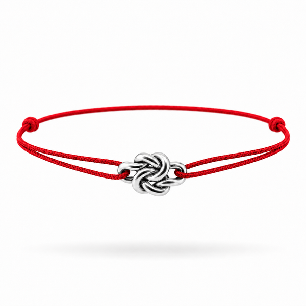 Bracelet Cordon Toi & Moi Double Nœud en argent massif