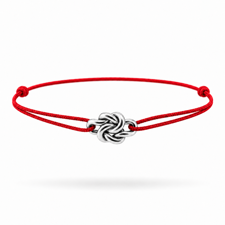 Bracelet Cordon Toi & Moi Double Nœud en argent massif