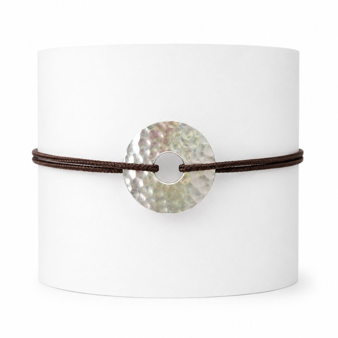 Bracelet Cordon Galet en argent massif