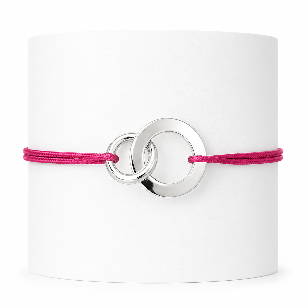 Bracelet Cordon Union en argent massif