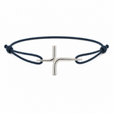 Bracelet Cordon croix Jean en argent massif