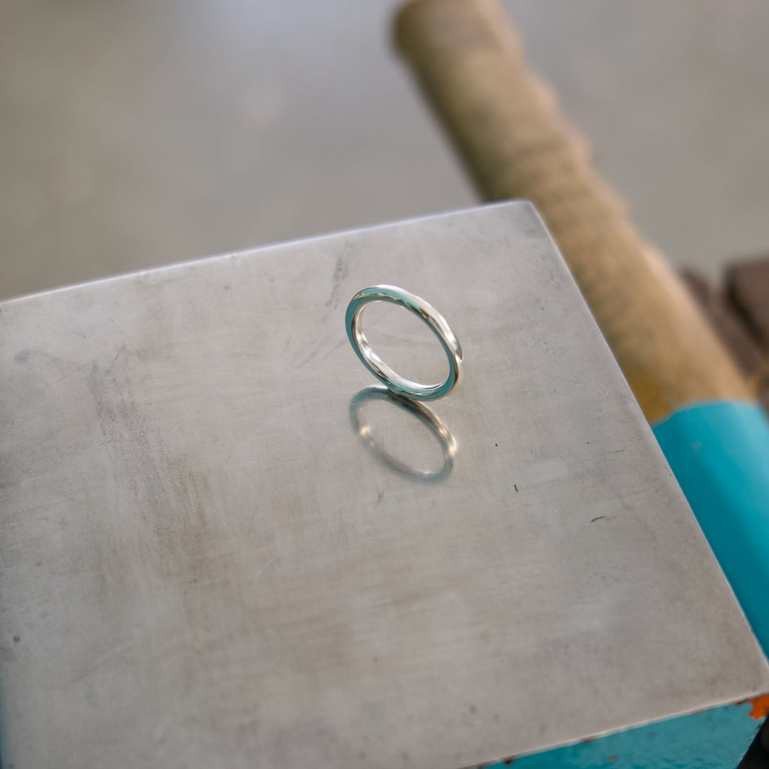 Bague Romarin fine en argent massif
